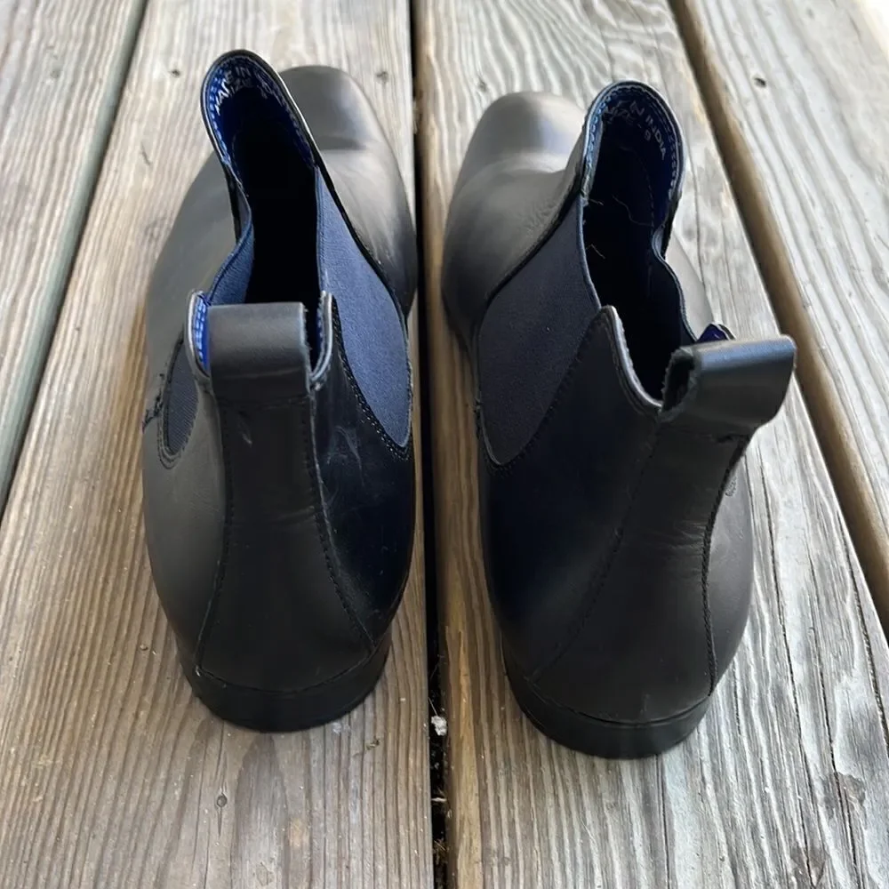 Silver Street London Chelsea unisex black leather slip on  boots